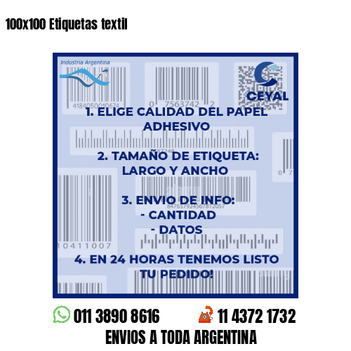 100×100 Etiquetas textil