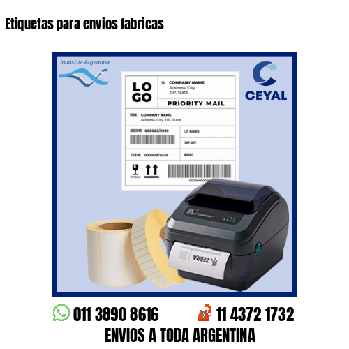 Etiquetas para envios fabricas