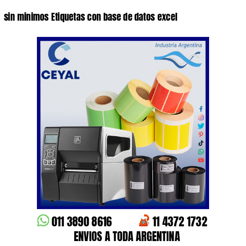 sin minimos Etiquetas con base de datos excel