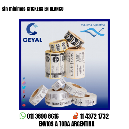 sin minimos STICKERS EN BLANCO