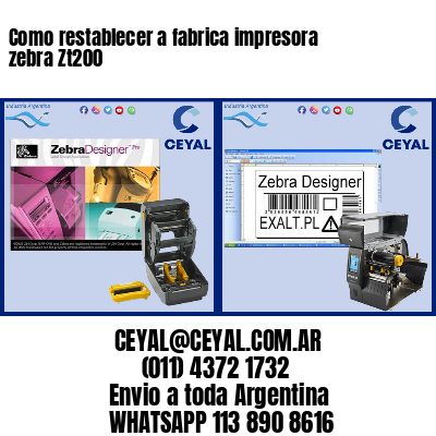 Como restablecer a fabrica impresora zebra Zt200