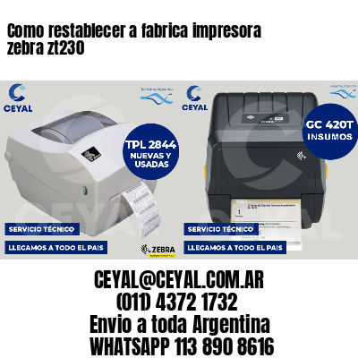 Como restablecer a fabrica impresora zebra zt230