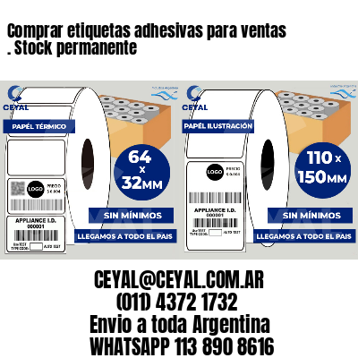 Comprar etiquetas adhesivas para ventas . Stock permanente