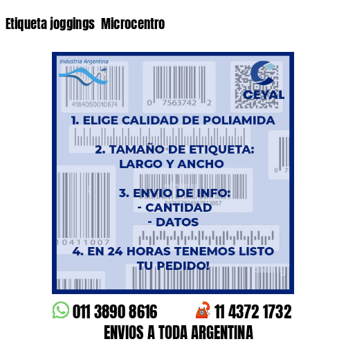 Etiqueta joggings  Microcentro