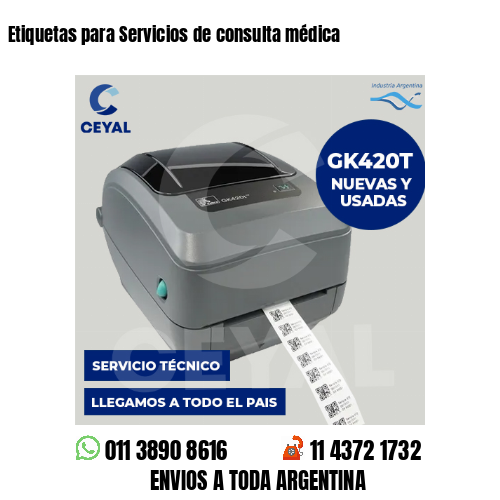 Etiquetas para Servicios de consulta médica