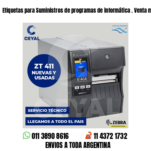 Etiquetas para Suministros de programas de informática . Venta minorista