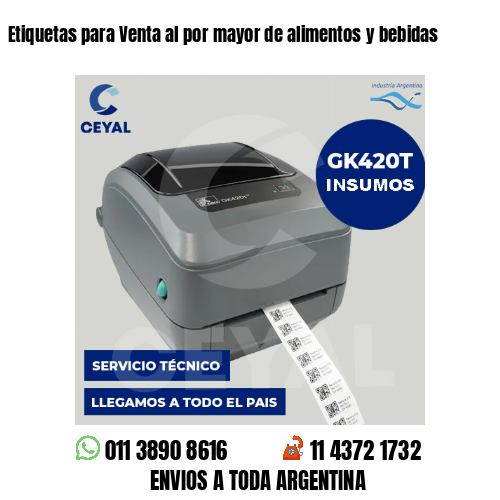 Etiquetas para Venta al por mayor de alimentos y bebidas
