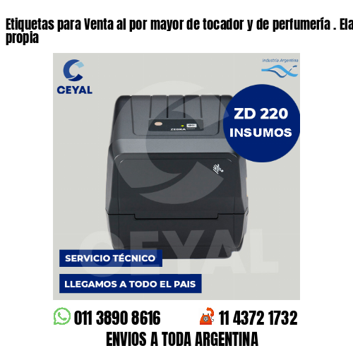 Etiquetas para Venta al por mayor de tocador y de perfumería . Elaboración propia