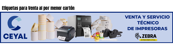 Etiquetas para Venta al por menor cartón