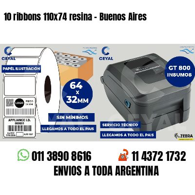 10 ribbons 110x74 resina - Buenos Aires