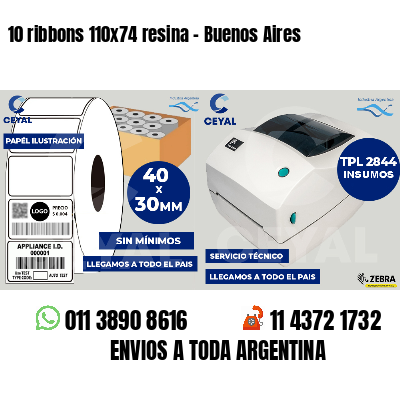 10 ribbons 110x74 resina - Buenos Aires