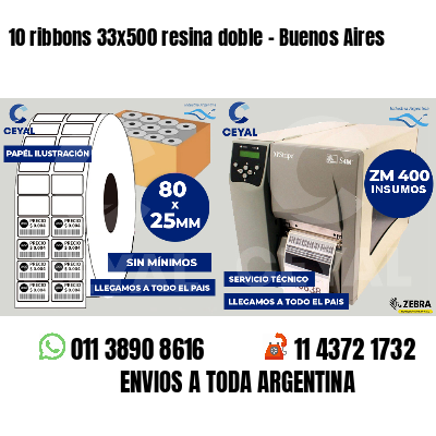 10 ribbons 33x500 resina doble - Buenos Aires