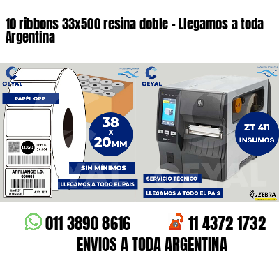 10 ribbons 33x500 resina doble - Llegamos a toda Argentina