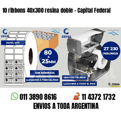 10 ribbons 40x300 resina doble - Capital Federal
