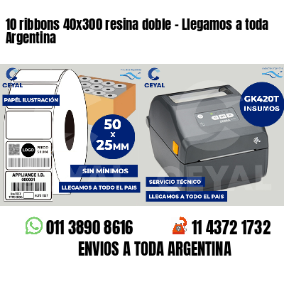 10 ribbons 40x300 resina doble - Llegamos a toda Argentina
