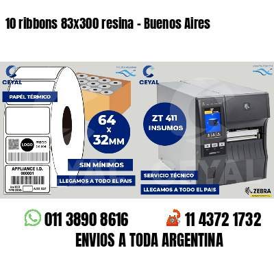 10 ribbons 83x300 resina - Buenos Aires