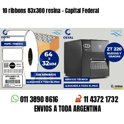 10 ribbons 83x300 resina - Capital Federal