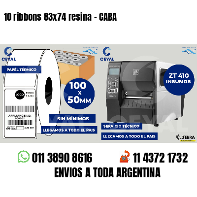 10 ribbons 83x74 resina - CABA