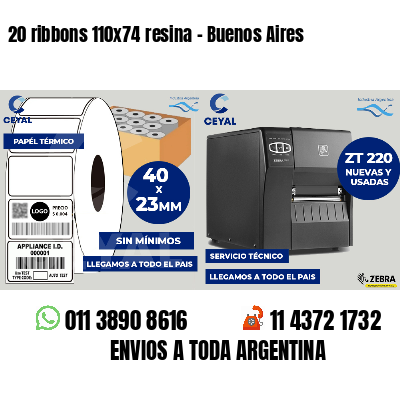 20 ribbons 110x74 resina - Buenos Aires