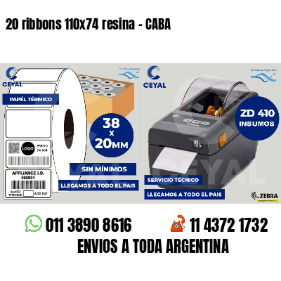 20 ribbons 110x74 resina - CABA