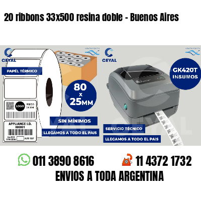20 ribbons 33x500 resina doble - Buenos Aires