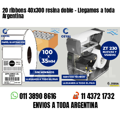 20 ribbons 40x300 resina doble - Llegamos a toda Argentina