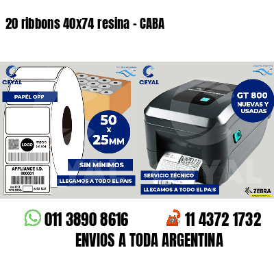 20 ribbons 40x74 resina - CABA