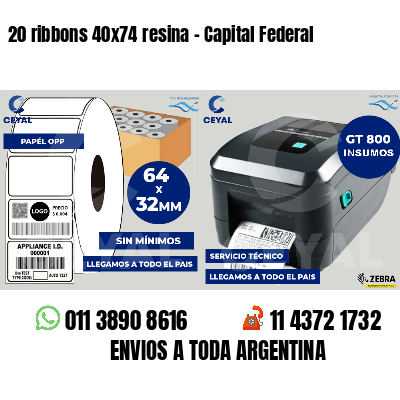 20 ribbons 40x74 resina - Capital Federal
