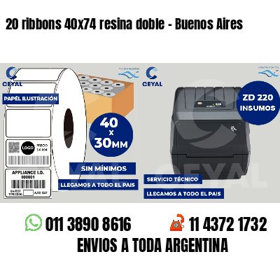20 ribbons 40x74 resina doble - Buenos Aires