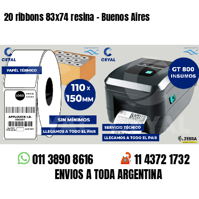 20 ribbons 83x74 resina - Buenos Aires