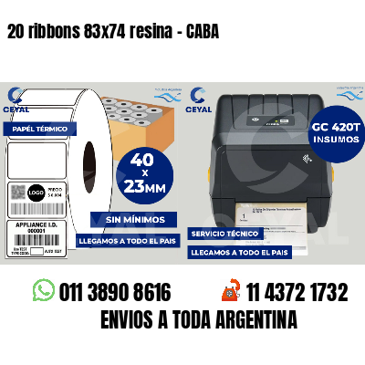 20 ribbons 83x74 resina - CABA