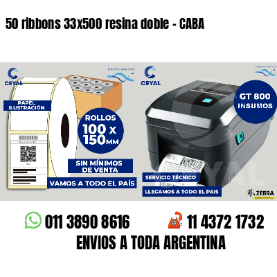 50 ribbons 33x500 resina doble - CABA