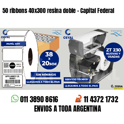 50 ribbons 40x300 resina doble - Capital Federal