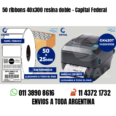 50 ribbons 40x300 resina doble - Capital Federal