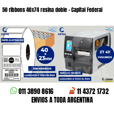 50 ribbons 40x74 resina doble - Capital Federal