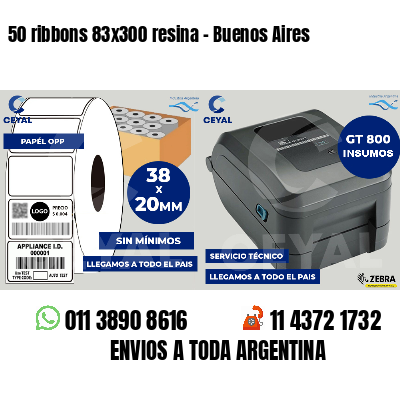 50 ribbons 83x300 resina - Buenos Aires