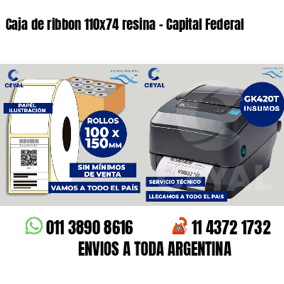 Caja de ribbon 110x74 resina - Capital Federal
