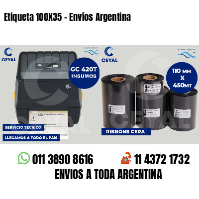 Etiqueta 100X35 - Envíos Argentina