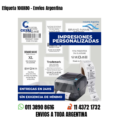 Etiqueta 100X80 - Envíos Argentina