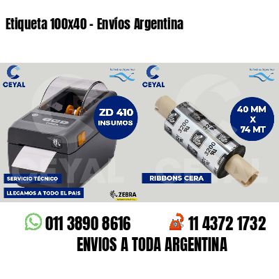 Etiqueta 100x40 - Envíos Argentina