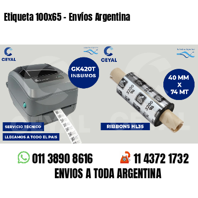 Etiqueta 100x65 - Envíos Argentina