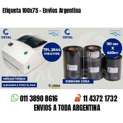 Etiqueta 100x75 - Envíos Argentina