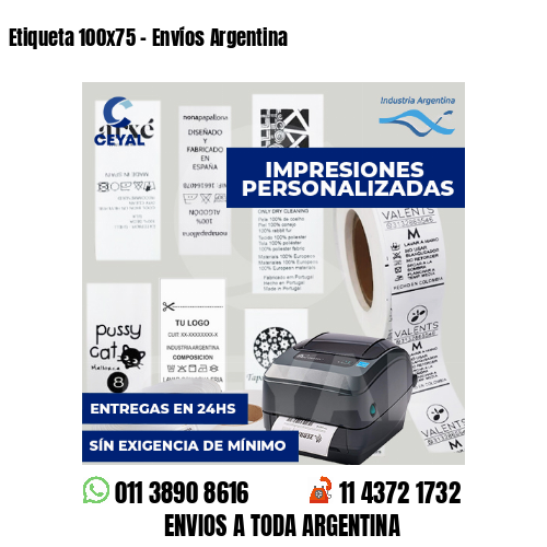 Etiqueta 100x75 - Envíos Argentina