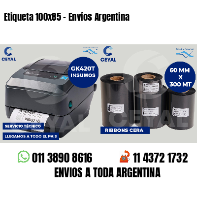 Etiqueta 100x85 - Envíos Argentina