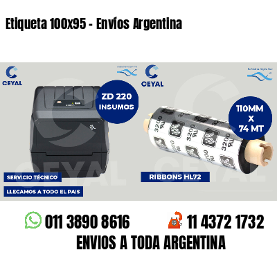 Etiqueta 100x95 - Envíos Argentina