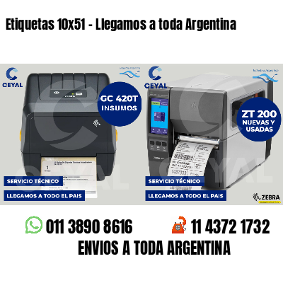 Etiquetas 10x51 - Llegamos a toda Argentina