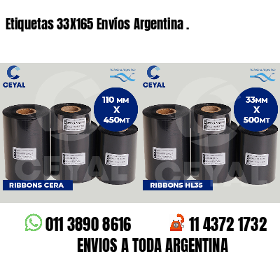Etiquetas 33X165 Envíos Argentina .