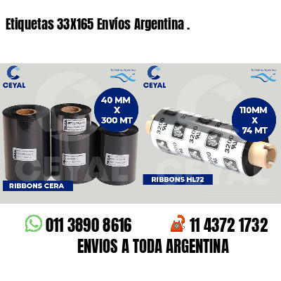 Etiquetas 33X165 Envíos Argentina .