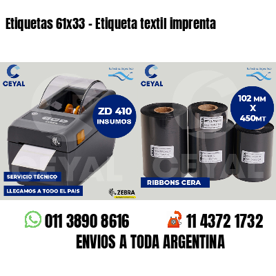 Etiquetas 61x33 - Etiqueta textil imprenta
