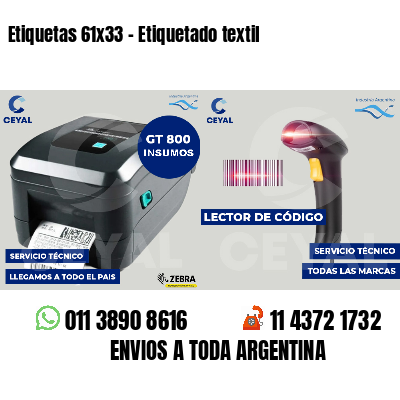 Etiquetas 61x33 - Etiquetado textil